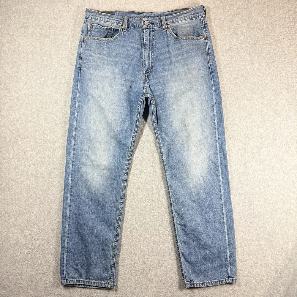 Levis‎ 505 Jeans Mens 38x30 Blue Regular Fit Straight Leg Light Wash Minimalist